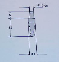 Meuhr - Meeinsatz Mebolzen  M 2,5 Kugel  3,5  